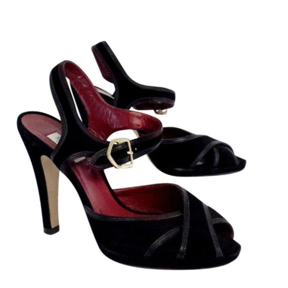 Max Mara Black Sandal Heels Sz 7